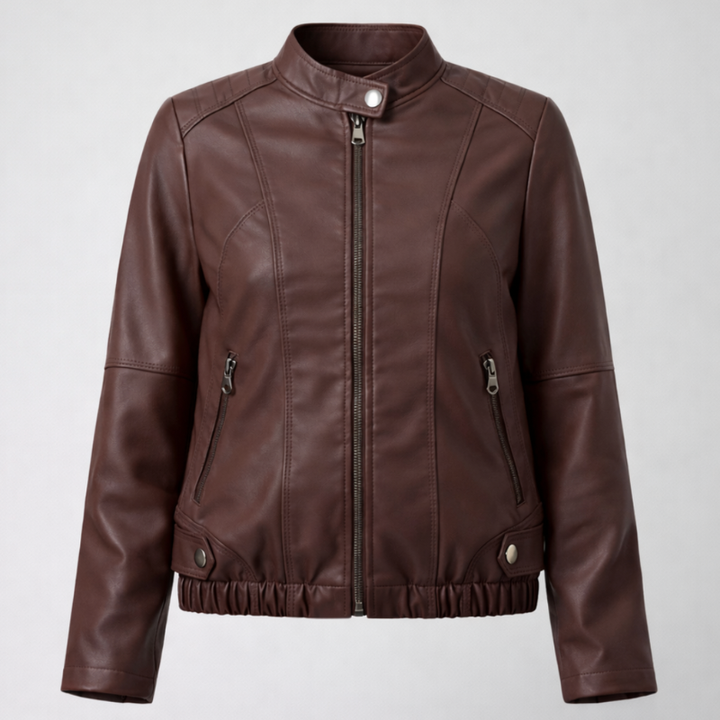 Women's Leather Motorcycle Bomber jacket