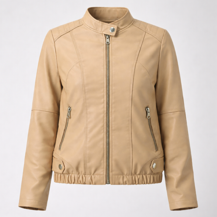 Women's Leather Motorcycle Bomber jacket