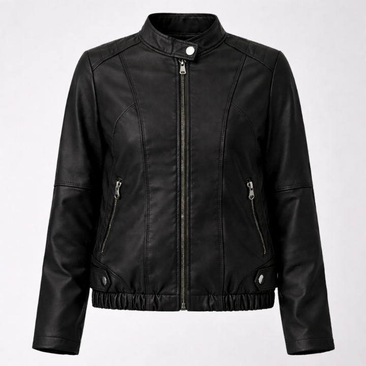 Women's Leather Motorcycle Bomber jacket