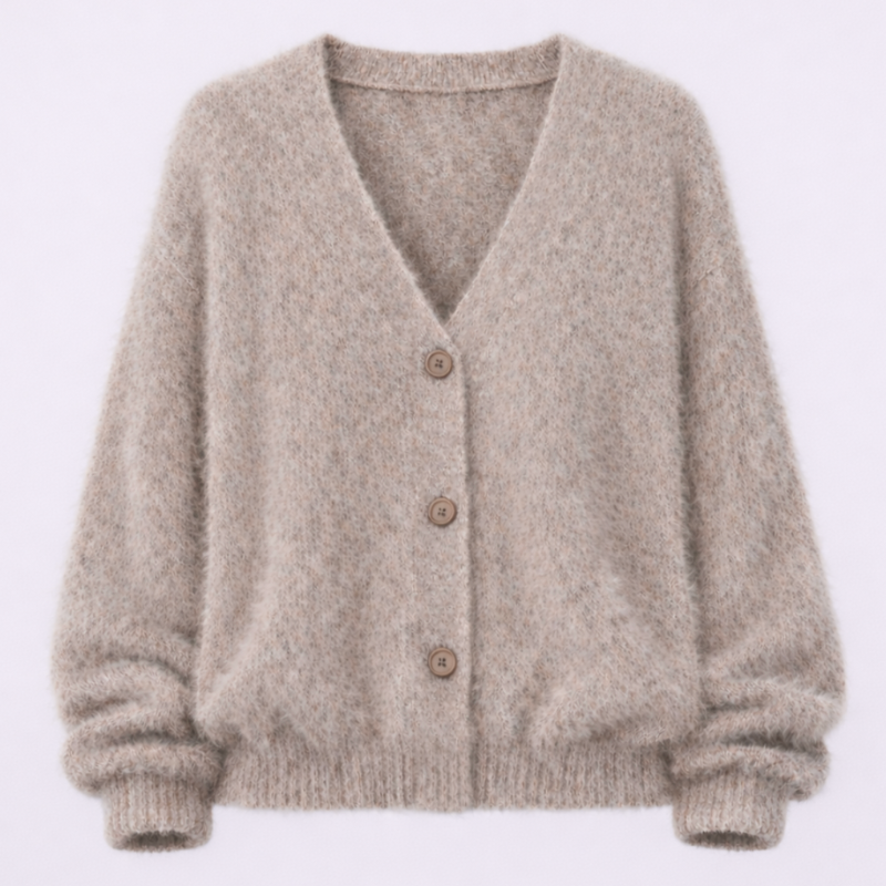Women's Oversized V-Neck Knit Cardigan