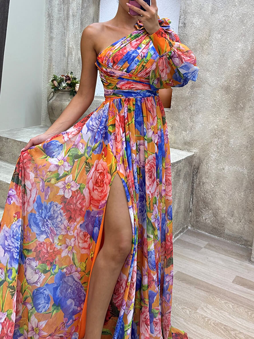 Floral slit wedding-guest maxi dress for women | Saniah -3