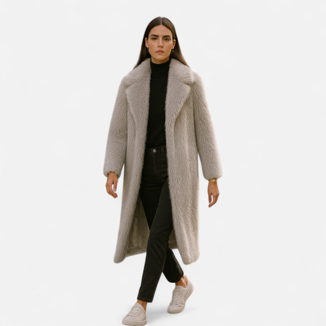 Women’s Elegant Long Faux Fur Overcoat