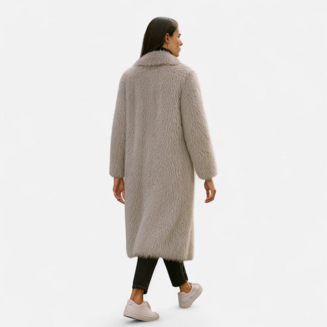 Women’s Elegant Long Faux Fur Overcoat
