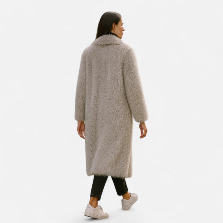 Women’s Elegant Long Faux Fur Overcoat