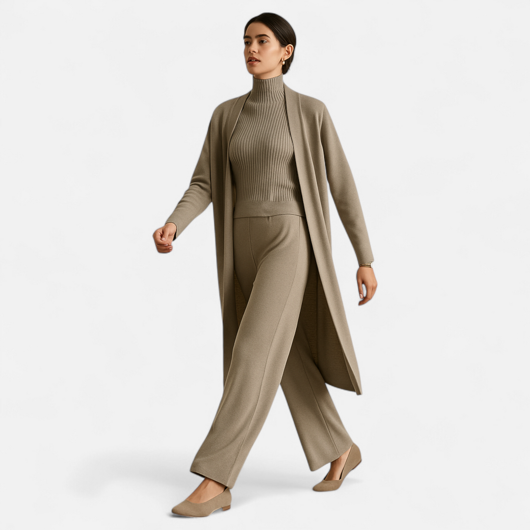 Women’s Knitted 3-Piece Cardigan Set