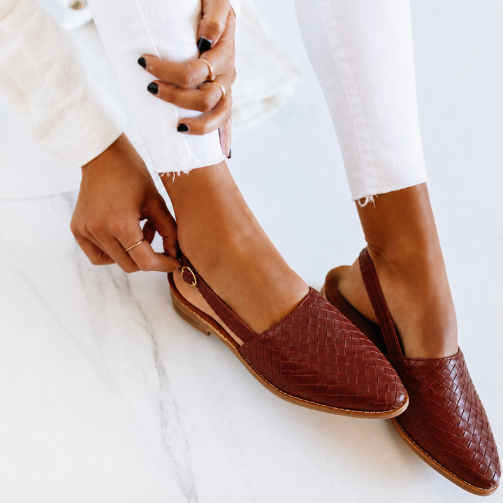 Virelle | Women's Woven Vegan Leather Ballet Flats