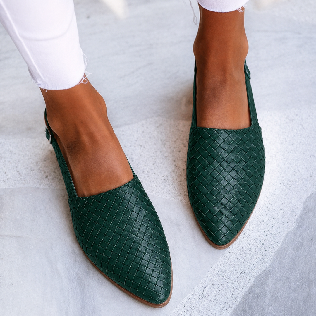 Virelle | Women's Woven Vegan Leather Ballet Flats