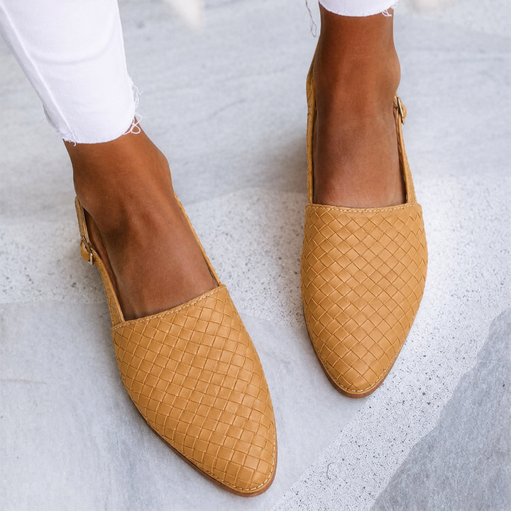 Virelle | Women's Woven Vegan Leather Ballet Flats