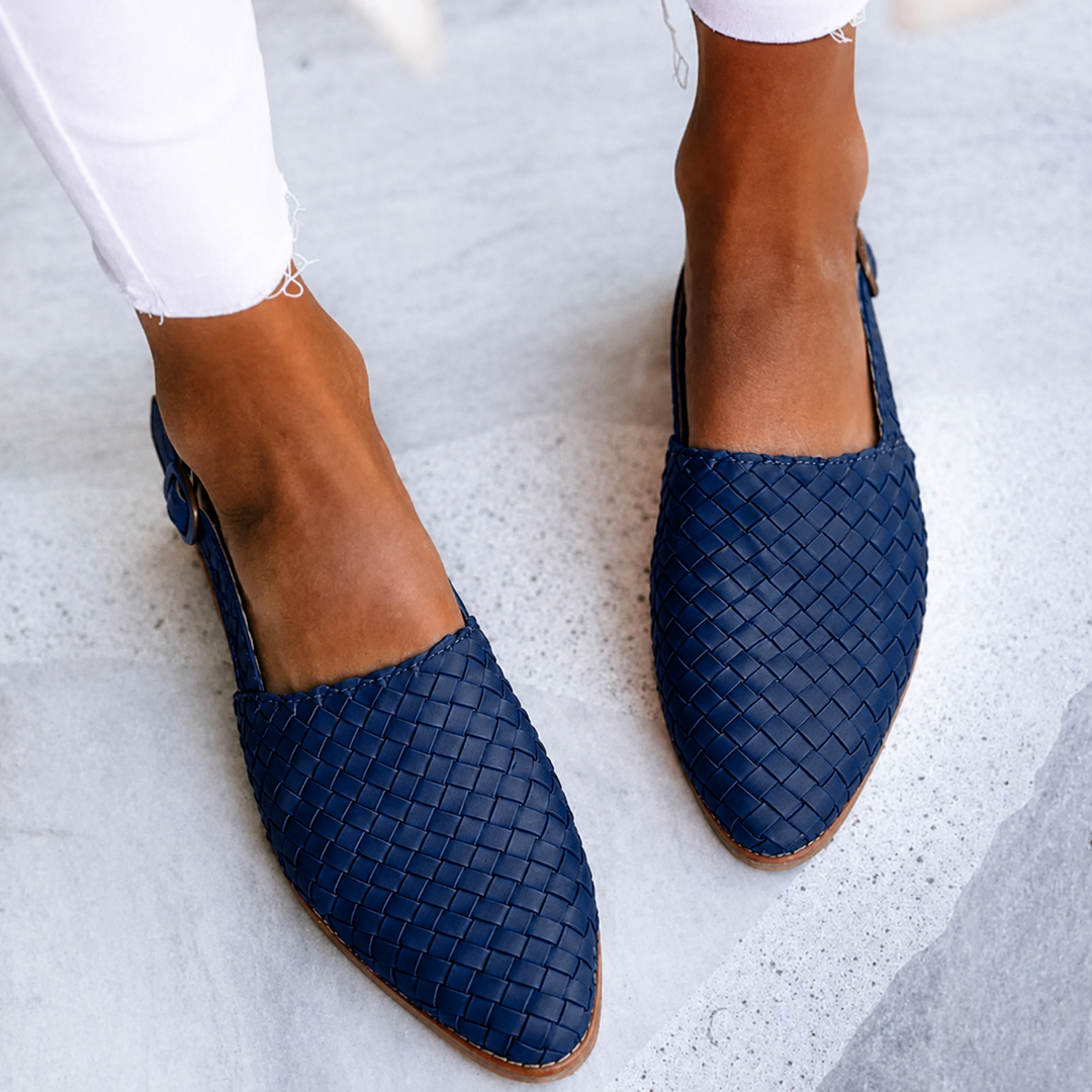 Virelle | Women's Woven Vegan Leather Ballet Flats