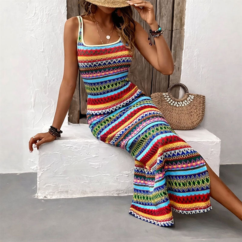 Megan | Women's Scoop Neck Maxi Dress with Spaghetti Straps