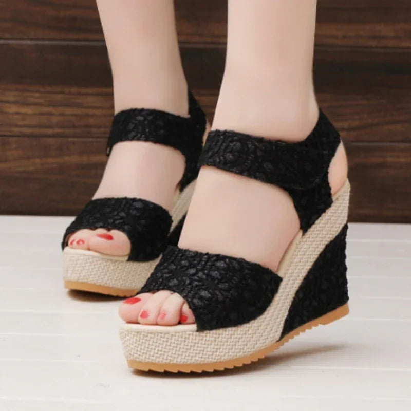 Women's classy open toe wedges