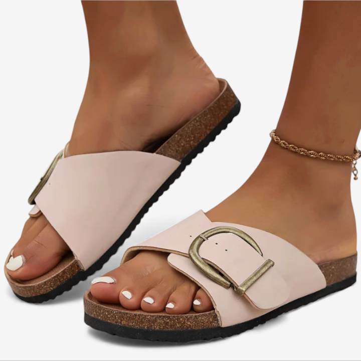 Women's Sandals With Buckle Strap Design