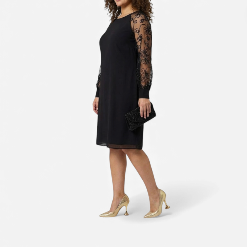 Women's Formal Dress With Lace Sleeves