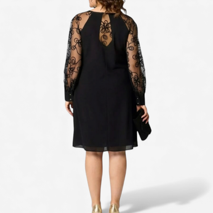 Women's Formal Dress With Lace Sleeves