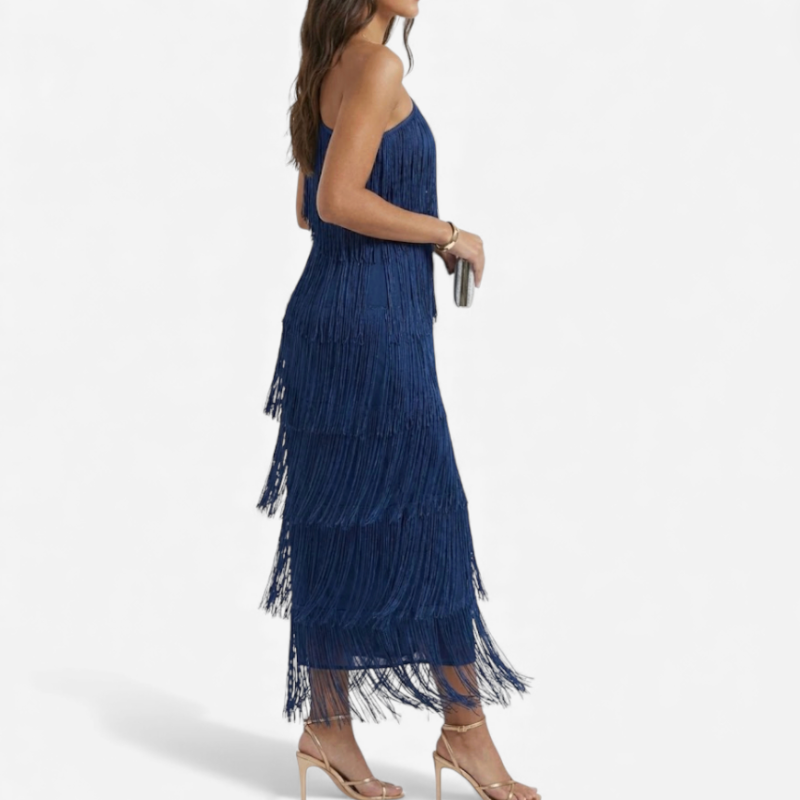 Women's One Shoulder Cocktail Dress With Layers