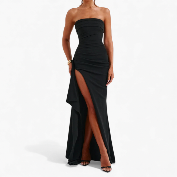 Women's Black Maxi Dress With Split