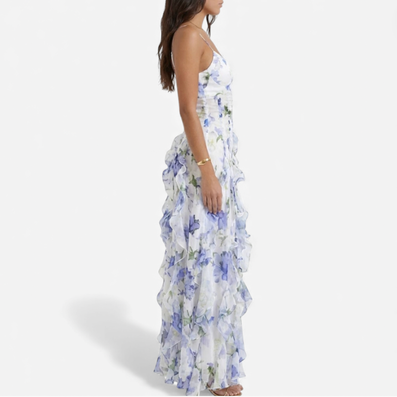 Women's Floral Ruffle Maxi Dress