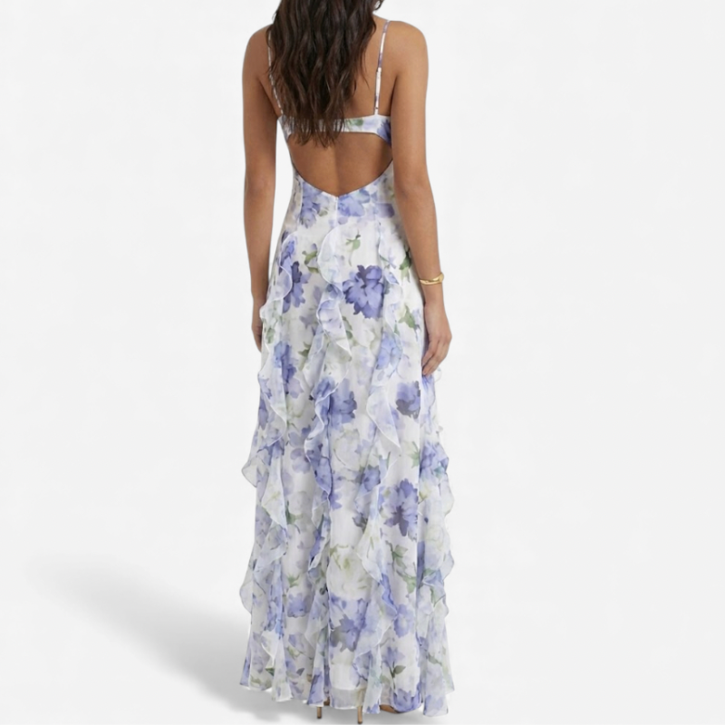 Women's Floral Ruffle Maxi Dress