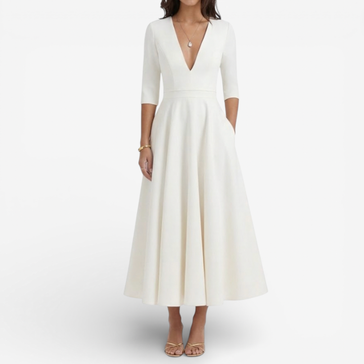Women's White Formal Maxi Dress