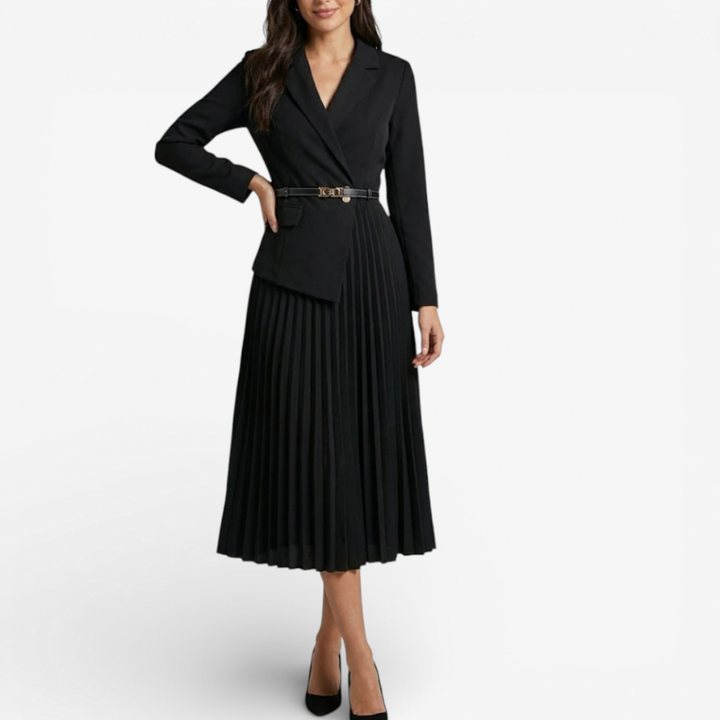 Women's Formal Midi Dress With Belt