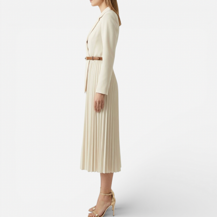 Women's Formal Midi Dress With Belt
