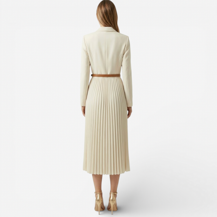 Women's Formal Midi Dress With Belt