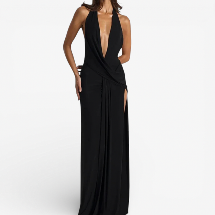 Women's Maxi Cocktail Dress With Split