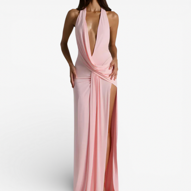 Women's Maxi Cocktail Dress With Split