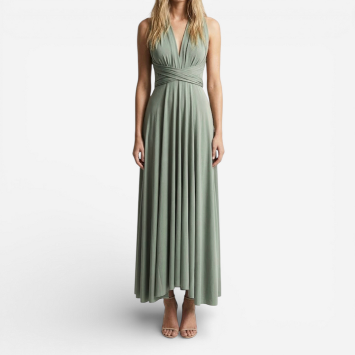 Women's Maxi Cocktail Dress With V Neck