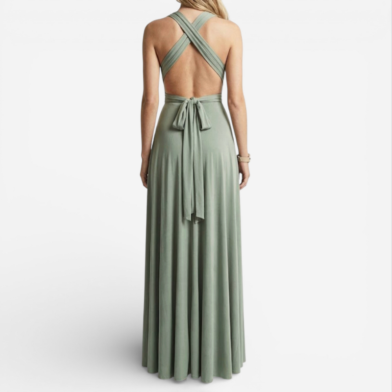 Women's Maxi Cocktail Dress With V Neck