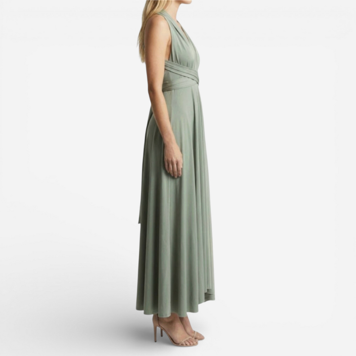 Women's Maxi Cocktail Dress With V Neck