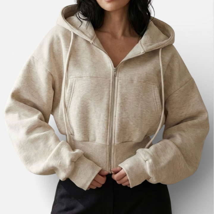 Women's Crop Top Zip-Up Hoodie