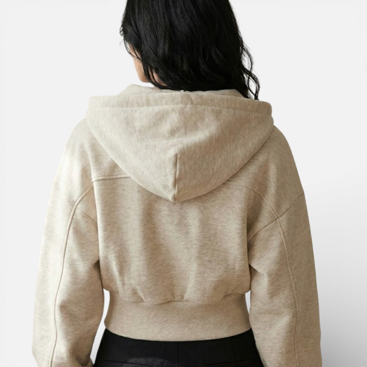 Women's Crop Top Zip-Up Hoodie