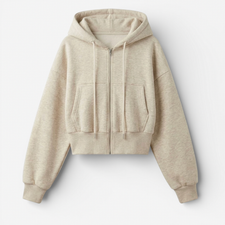 Women's Crop Top Zip-Up Hoodie