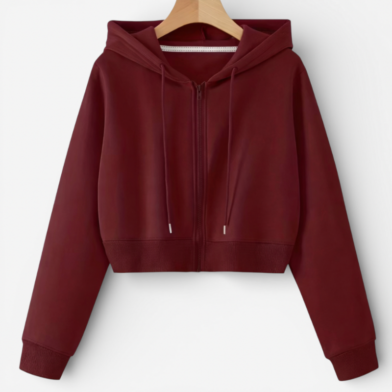 Women's Cropped Zip-Up Hoodie
