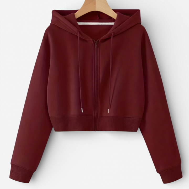 Women's Cropped Zip-Up Hoodie