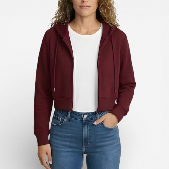 Women's Cropped Zip-Up Hoodie