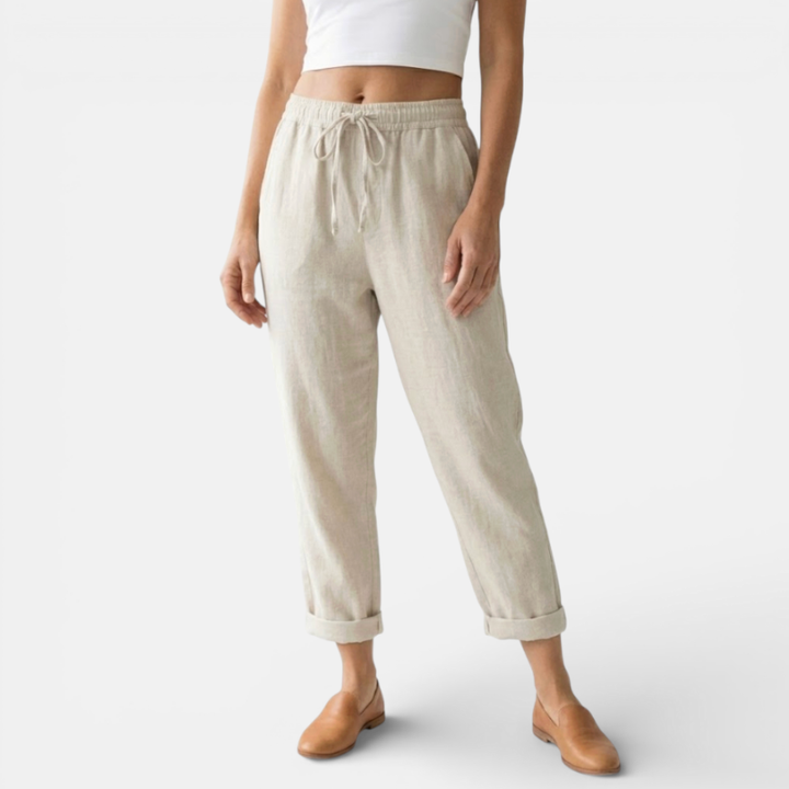 Women's Wide Leg Linen Trousers