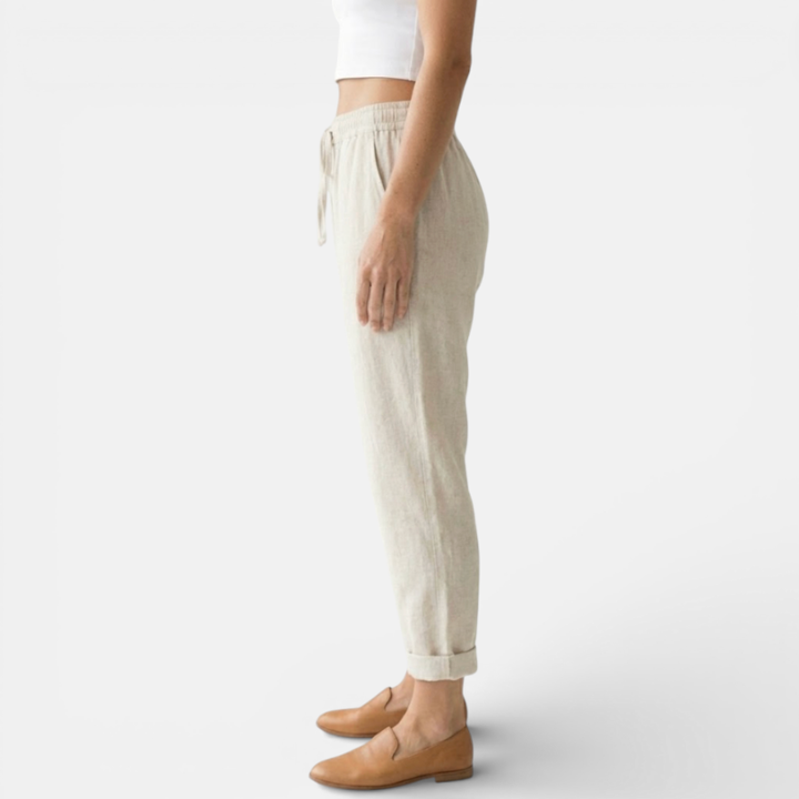 Women's Wide Leg Linen Trousers