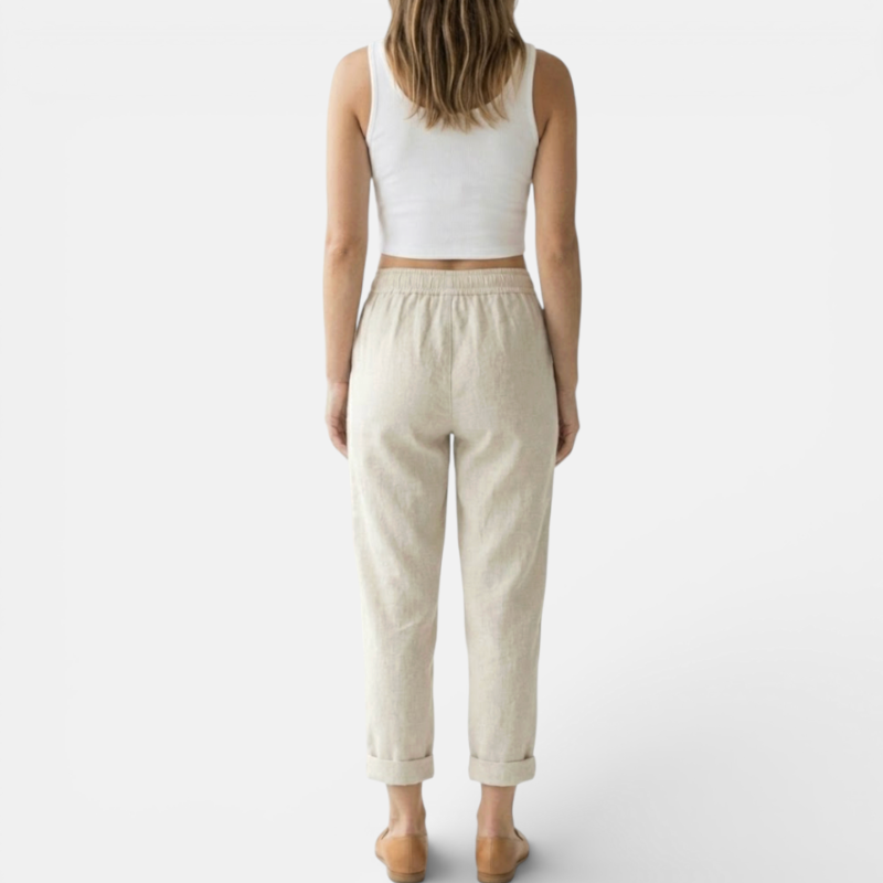 Women's Wide Leg Linen Trousers