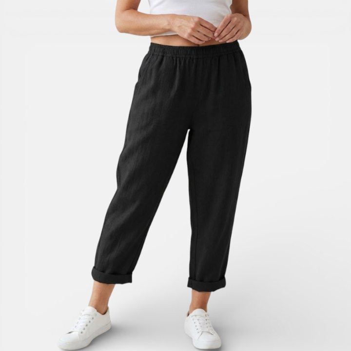 Women's Wide Leg Linen Trousers