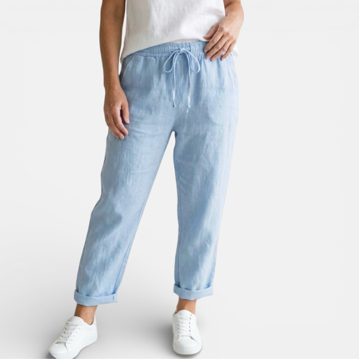 Women's Wide Leg Linen Trousers