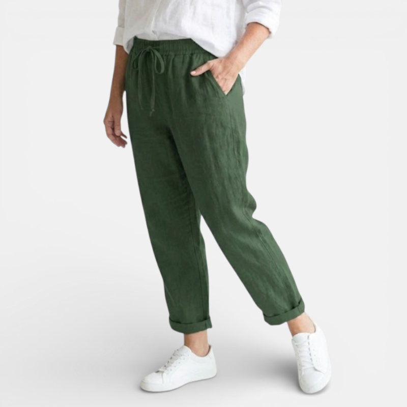 Women's Wide Leg Linen Trousers