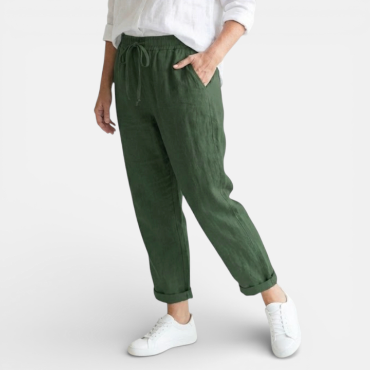 Women's Wide Leg Linen Trousers