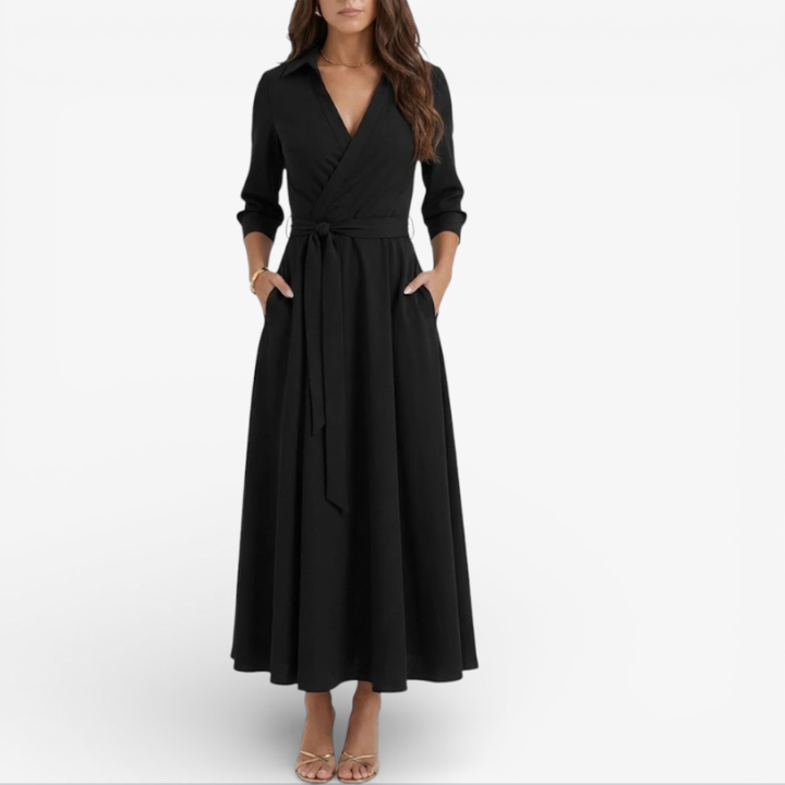 Women’s Formal Maxi Dress With Waist Bow