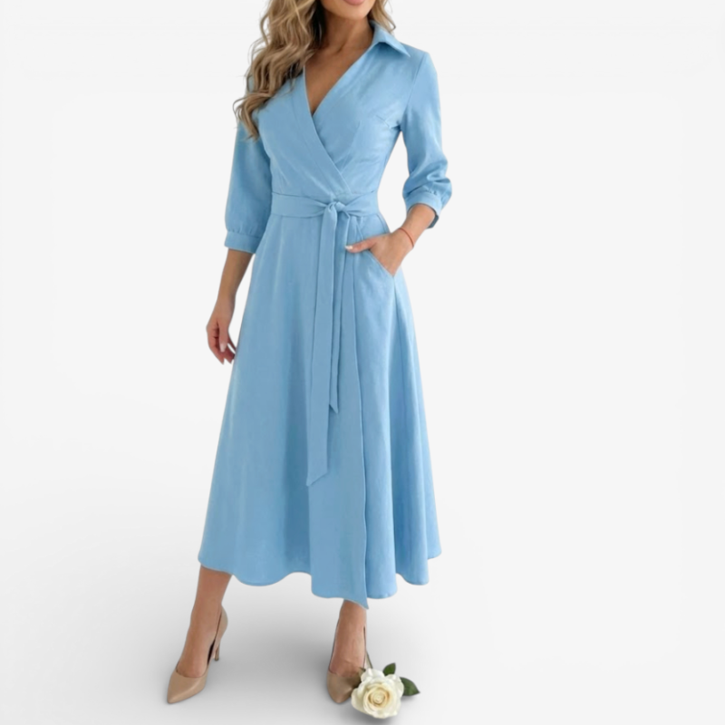Women’s Formal Maxi Dress With Waist Bow