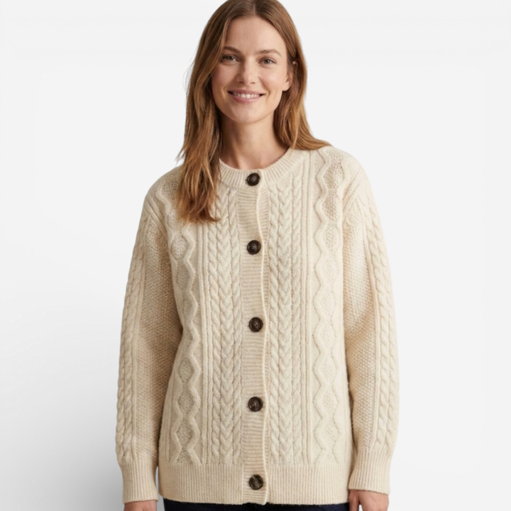 Women's Classic Cable Knit Cardigan