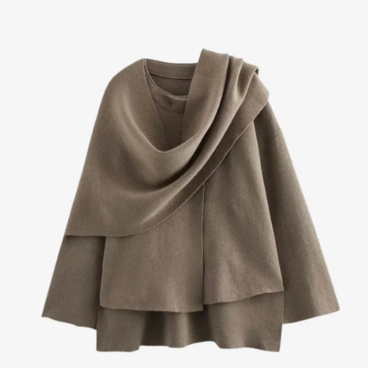 Women's Knitted Jacket With Scarf