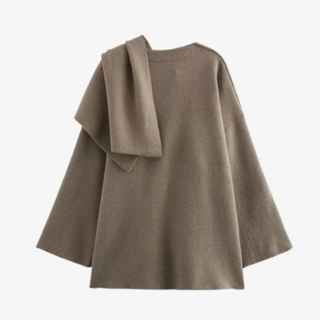 Women's Knitted Jacket With Scarf
