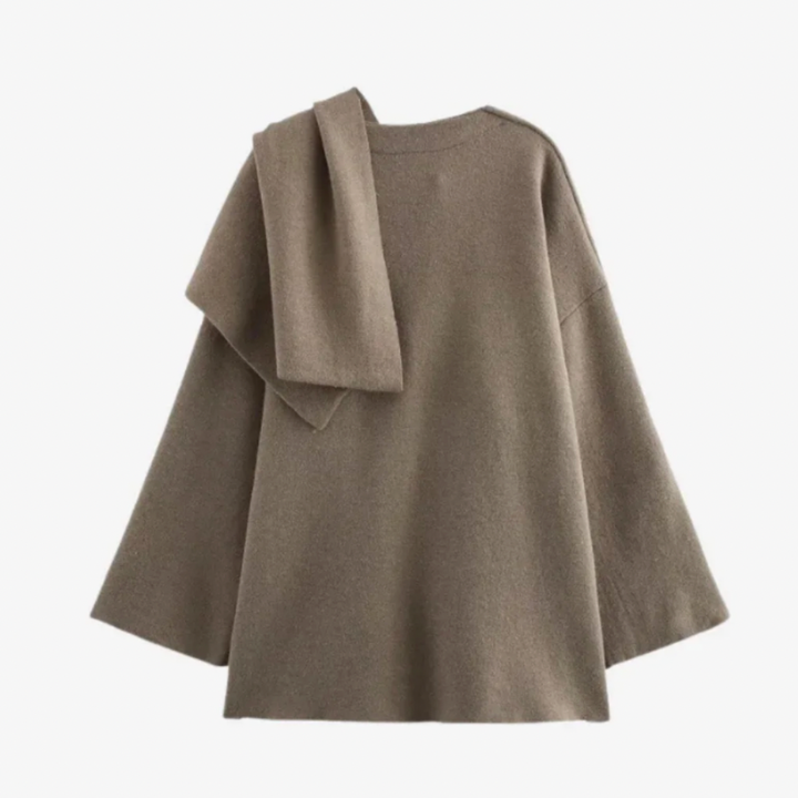Women's Knitted Jacket With Scarf